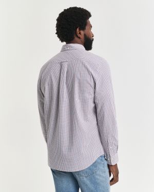 Gant miesten kauluspaita, REG CLASSIC MICRO CHECK Punainen Ruutu