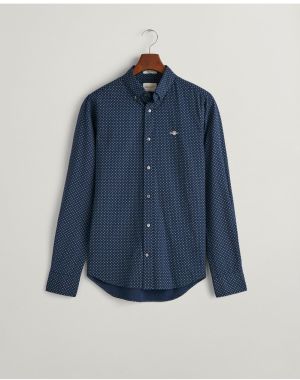 Gant Miesten Kauluspaita, REG MICRO PRINT SHIRT Sininen Kuosi