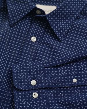 Gant miesten kauluspaita, REG MICRO PRINT SHIRT Sininen Kuosi