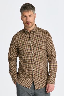 Gant Miesten Kauluspaita, TWILL MICRO MULTI CHECK REG Ruskea Ruutu