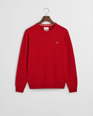 Gant Miesten Neulepaita, SUPERFINE LAMBSWOOL C-NECK Punainen