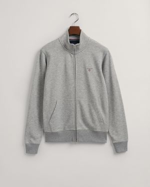Gant Miesten Neuletakki, K ORIGINAL FULL ZIP CARDIGAN Keskiharmaa