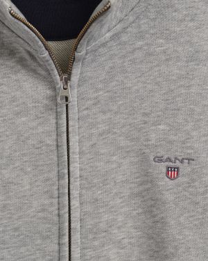 Gant Miesten Neuletakki, K ORIGINAL FULL ZIP CARDIGAN Keskiharmaa