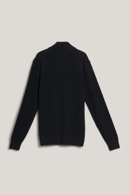 Gant miesten neuletakki, MICRO TEXTURE FULL ZIP Musta