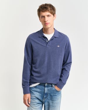 Gant miesten paita,  REG SHIELD LS PIQUE RUGGER Sininen, Indigo
