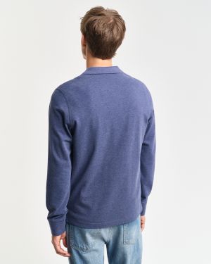 Gant miesten paita,  REG SHIELD LS PIQUE RUGGER Sininen, Indigo
