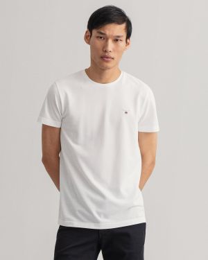 Gant Miesten Pikeepaita PIKEE SS O-NECK Valkoinen