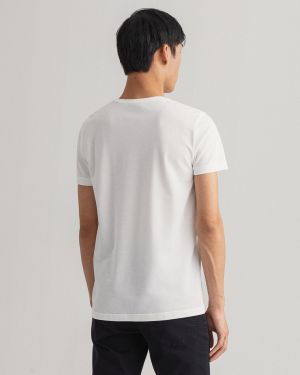 Gant Miesten Pikeepaita PIKEE SS O-NECK Valkoinen