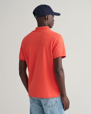 Gant Miesten Pikeepaita, REG SHIELD SS PIQUE Oranssi