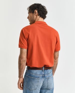 Gant Miesten Pikeepaita, REG SHIELD SS PIQUE Oranssi