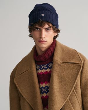 Gant miesten pipo, SHIELD WOOL BEANIE Tummansininen