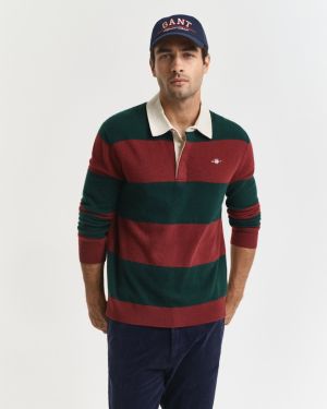 Gant miesten ruggeri, EXTRAFINE LAMBSWOOL STRIPED BLOCKE Raidallinen Vihreä