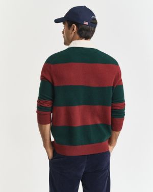 Gant miesten ruggeri, EXTRAFINE LAMBSWOOL STRIPED BLOCKE Raidallinen Vihreä