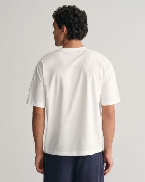 Gant miesten t-paita, HAVAJI PRINT GRAPCHIC SS Valkoinen