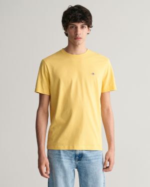 Gant Miesten T-paita, REG SHIELD SS T-SHIRT Keltainen