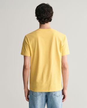 Gant Miesten T-paita, REG SHIELD SS T-SHIRT Keltainen