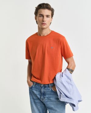 Gant miesten t-paita, REG SHIELD SS T-SHIRT Oranssi