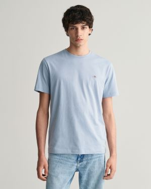 Gant Miesten T-Paita, REG SHIELD SS T-SHIRT Vaaleansininen