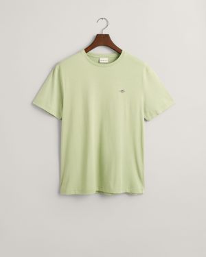 Gant Miesten T-Paita, REG SHIELD SS T-SHIRT Vihreä