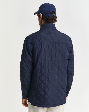 Gant miesten tikkitakki, QUILTED WINDCHEATER MID JACKET Tummansininen