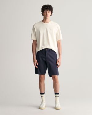 Gant miesten tvillishortsit, RELAXED TWILL SHORTS Tummansininen