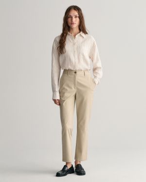 Gant Naisten Chinot, SLIM CHINOS Vaalea Beige