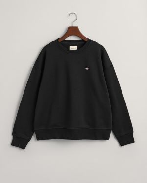 Gant Naisten Collegepaita, SHIELD C-NECK SWEAT Musta