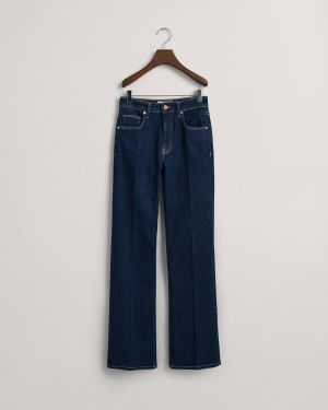 Gant Naisten Farkut, SLIM FLARE JEANS Tummansininen