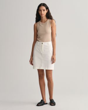 Gant Naisten Hame, CHINO SKIRT Luonnonvalkoinen