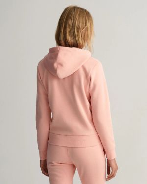 Gant Naisten Huppari TONAL ARCHIVE SHIELD ZIP HOODIE Persikka
