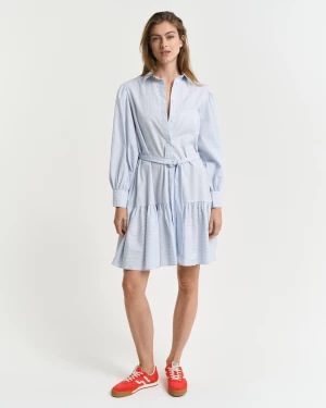 Gant naisten mekko, REG CLASSIC POPLIN STRIPED DRESS Vaaleansininen