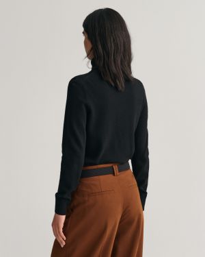 Gant Naisten Neulepaita, EXTRAFINE ROLLNECK Musta