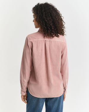 Gant naisten paita, REG CORD SHIRT Vaaleanpunainen