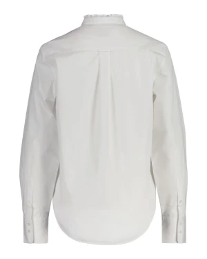 Gant naisten paita, REG SOLID FRILL DETAIL SHIRT Valkoinen