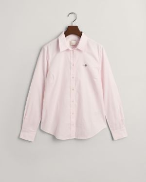 Gant naisten paitapusero, SLIM STRETCH OXFORD SHIRT Vaaleanpunainen