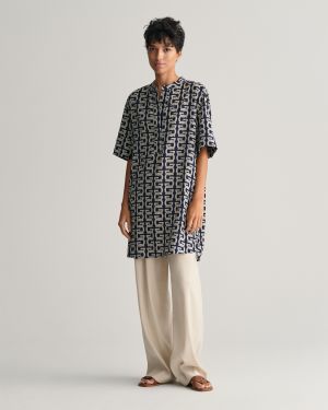 Gant naisten tunika, REL G PATTERN SS TUNIC Sininen Kuosi