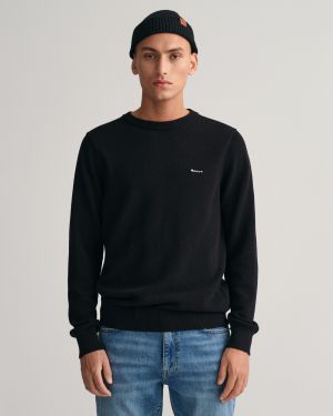 Gant neule, COTTON PIQUE C-NECK Musta