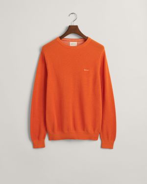 Gant neule, COTTON PIQUE C-NECK Oranssi