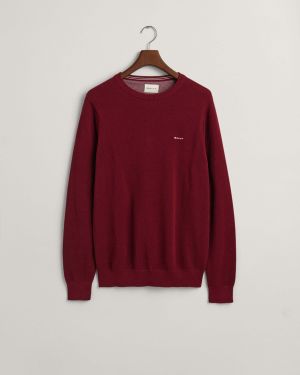Gant neule, COTTON PIQUE C-NECK Viininpunainen