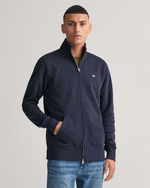 Gant neuletakki, ORIGINAL FULL ZIP CARDIGAN Tummansininen