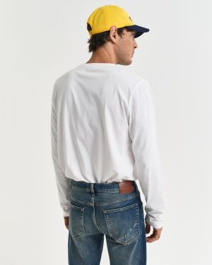 Gant t-paita, REG T LS T-SHIRT Luonnonvalkoinen