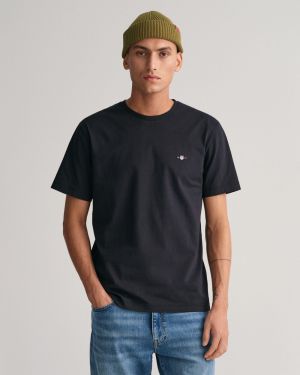 Gant t-paita, SOLID T-SHIRT Musta