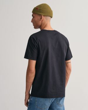 Gant t-paita, SOLID T-SHIRT Musta