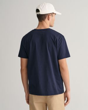 Gant t-paita, SOLID T-SHIRT Tummansininen