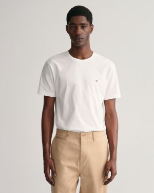 Gant t-paita, SOLID T-SHIRT Valkoinen