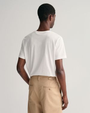 Gant t-paita, SOLID T-SHIRT Valkoinen