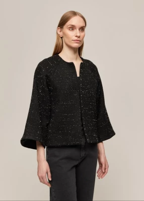 Gauhar naisten pusero, MARIA JACKET BLACK SHIMMER Musta Kuosi