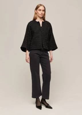 Gauhar naisten pusero, MARIA JACKET BLACK SHIMMER Musta Kuosi