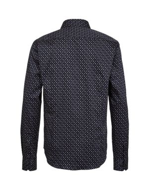 Gino marcello miesten kauluspaita, GINO MARCELLO MICRO PRINT SHIRT Sininen Kuosi