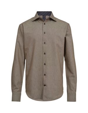 Gino marcello miesten kauluspaita, GINO MARCELLO SHIRT Keskiruskea